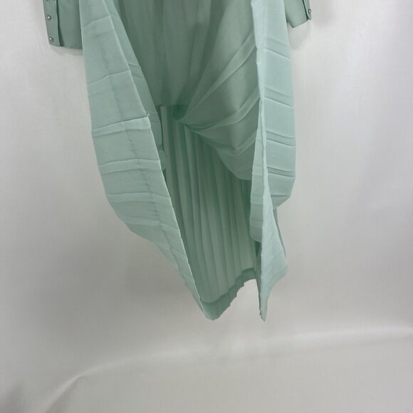 VTG 80s Dress Accordion Crochet Lace Mint Green Long Sleeve Sz 8 IN THE MOOD - Picture 5 of 16